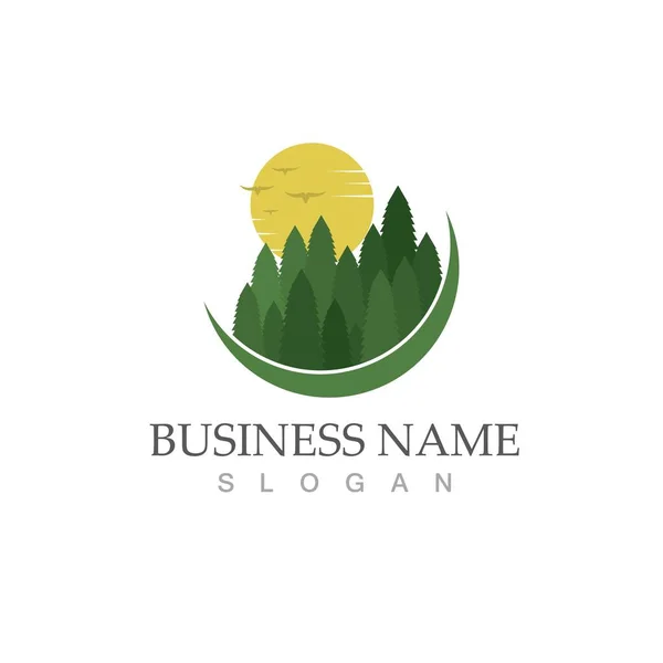 Orman logo vektör çizimi şablonu
