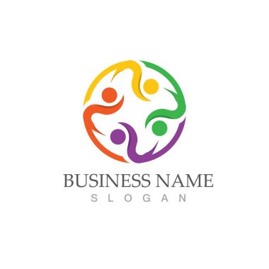 Topluluk, ağ ve sosyal simge tasarım şablonu