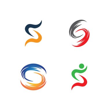 S harfi logo tasarım vektörü