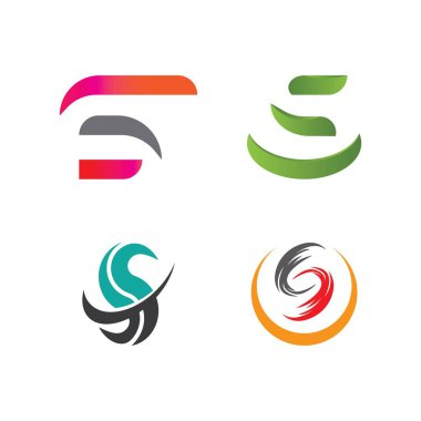 S harfi logo tasarım vektörü