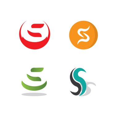 S harfi logo tasarım vektörü