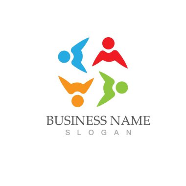 Topluluk, ağ ve sosyal simge tasarım şablonu