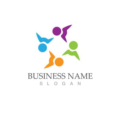 Topluluk, ağ ve sosyal simge tasarım şablonu