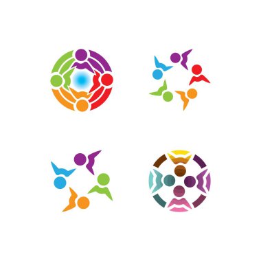 Topluluk, ağ ve sosyal simge tasarım şablonu