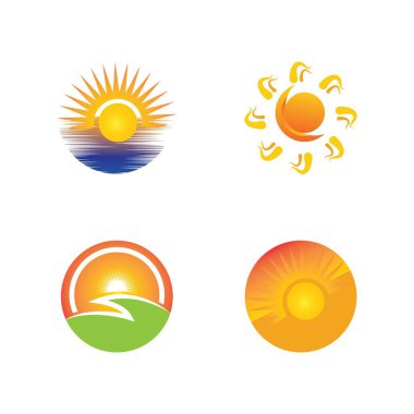 Güneş Vektörü illüstrasyon Simgesi Logo Şablonu tasarımı
