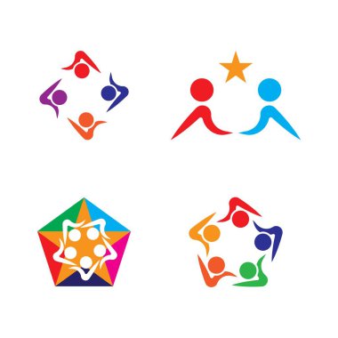 Topluluk, ağ ve sosyal simge tasarım şablonu