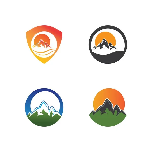 Icône Montagne Logo Modèle Illustration Vectorielle — Image vectorielle