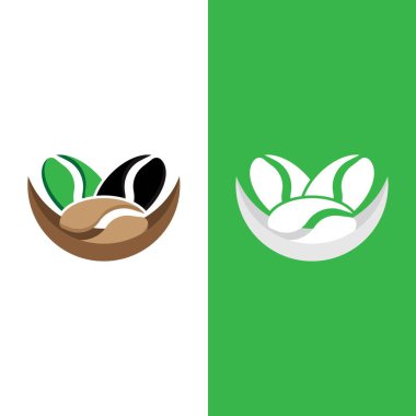 kahve çekirdeği simgesi vektör çizimi şablonu
