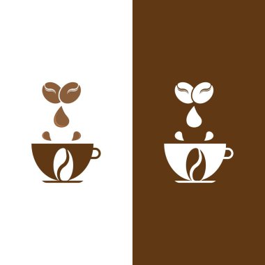 kahve çekirdeği simgesi vektör çizimi şablonu