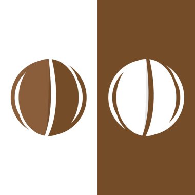 kahve çekirdeği simgesi vektör çizimi şablonu