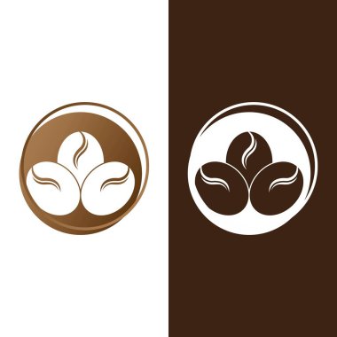 kahve çekirdeği simgesi vektör çizimi şablonu