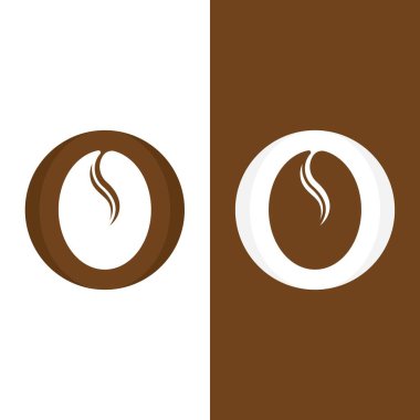 kahve çekirdeği simgesi vektör çizimi şablonu