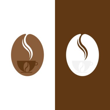 kahve çekirdeği simgesi vektör çizimi şablonu