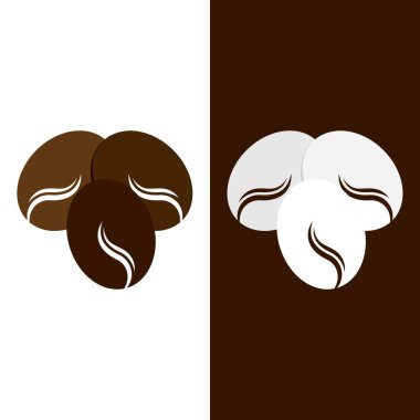 kahve çekirdeği simgesi vektör çizimi şablonu