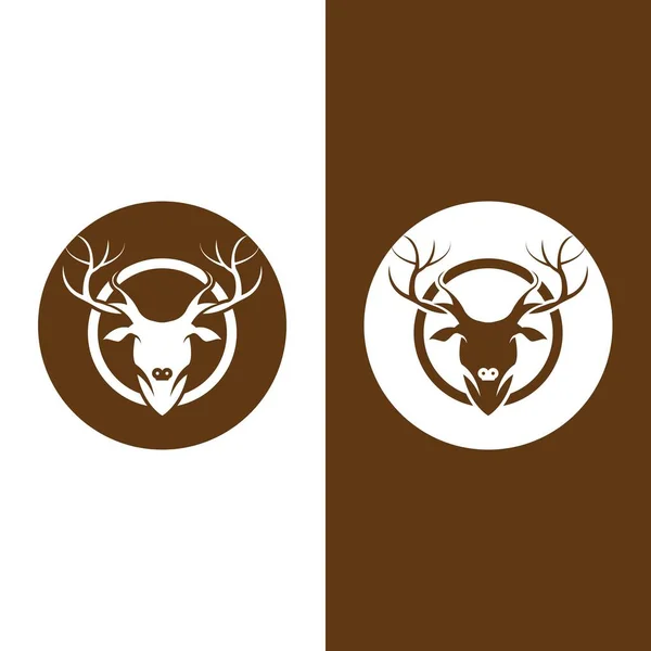 Modelo Logotipo Veado Ícone Vetor Ilustração Design — Vetor de Stock