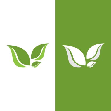 Yeşil ağaç yaprağı ekoloji doğa elementi vektörü logoları