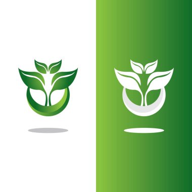 Yeşil ağaç yaprağı ekoloji doğa elementi vektörü logoları