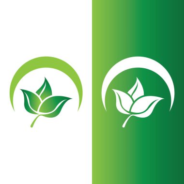 Yeşil ağaç yaprağı ekoloji doğa elementi vektörü logoları
