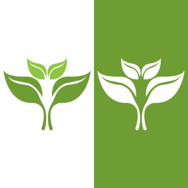 Yeşil ağaç yaprağı ekoloji doğa elementi vektörü logoları