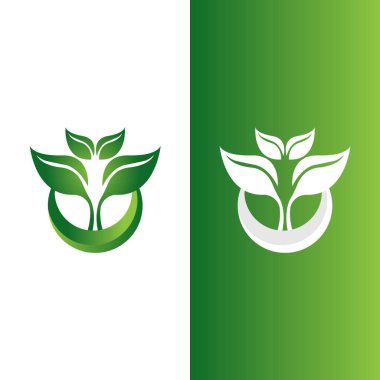 Yeşil ağaç yaprağı ekoloji doğa elementi vektörü logoları