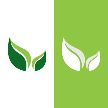 Yeşil ağaç yaprağı ekoloji doğa elementi vektörü logoları