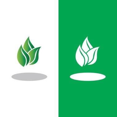 Yeşil ağaç yaprağı ekoloji doğa elementi vektörü logoları