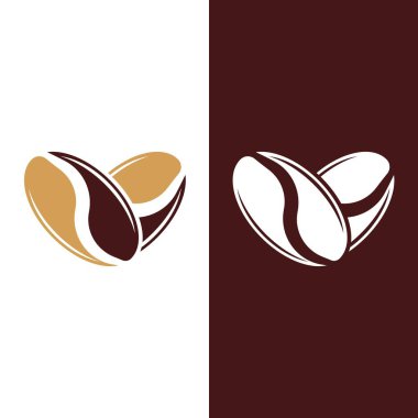 kahve çekirdeği simgesi vektör çizimi şablonu