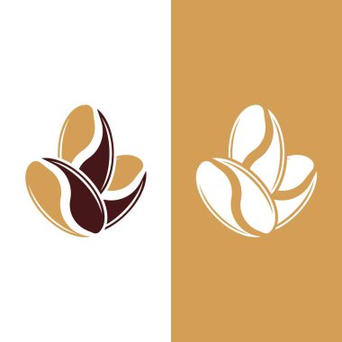 kahve çekirdeği simgesi vektör çizimi şablonu