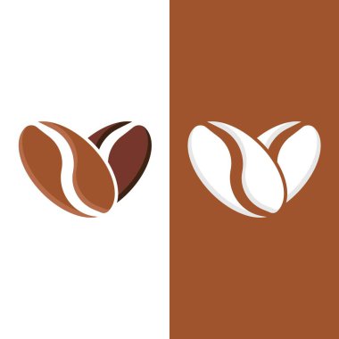 kahve çekirdeği simgesi vektör çizimi şablonu