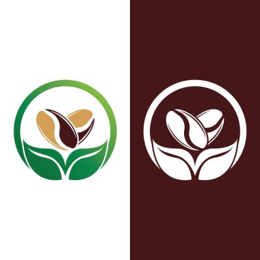 kahve çekirdeği simgesi vektör çizimi şablonu