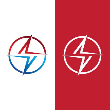 Şimşek şimşeği logo şablonu tasarımı