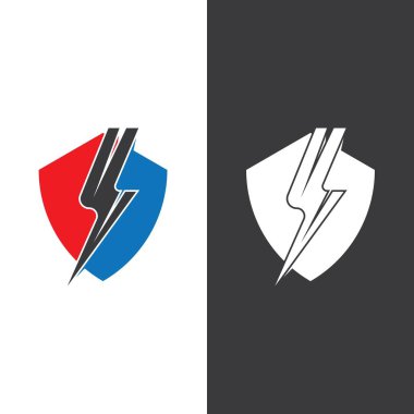 Şimşek şimşeği logo şablonu tasarımı