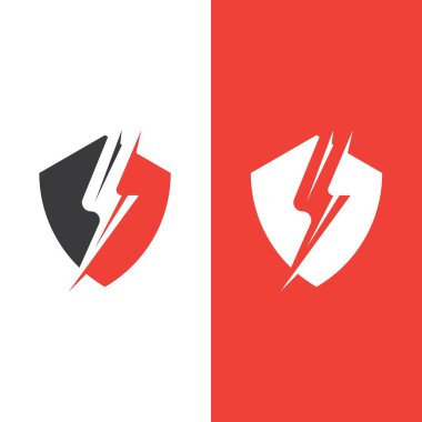 Şimşek şimşeği logo şablonu tasarımı