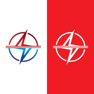 Şimşek şimşeği logo şablonu tasarımı