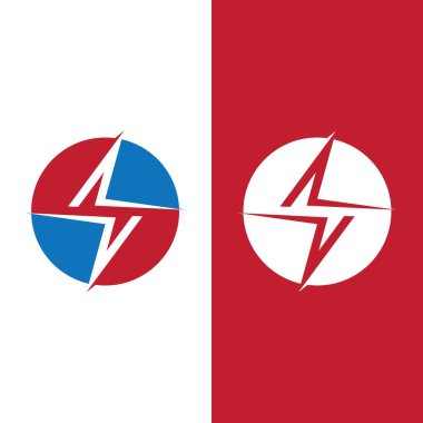 Şimşek şimşeği logo şablonu tasarımı