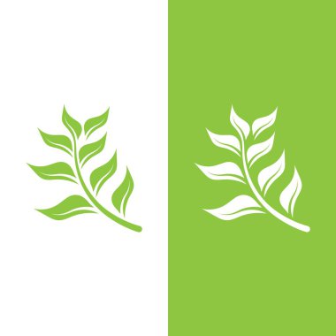 Yeşil ağaç yaprağı ekoloji doğa elementi vektörü logoları
