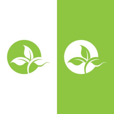 Yeşil ağaç yaprağı ekoloji doğa elementi vektörü logoları