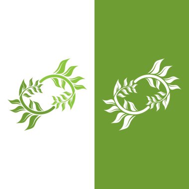 Yeşil ağaç yaprağı ekoloji doğa elementi vektörü logoları