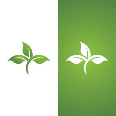 Yeşil ağaç yaprağı ekoloji doğa elementi vektörü logoları