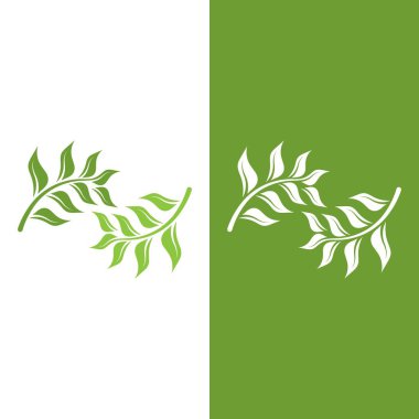 Yeşil ağaç yaprağı ekoloji doğa elementi vektörü logoları