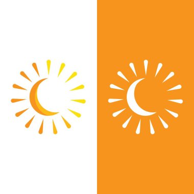 Güneş Vektörü illüstrasyon Simgesi Logo Şablonu tasarımı