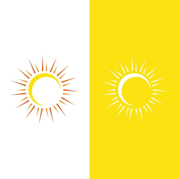 Sun Vector Ilustração Icon Logo Template Design — Vetor de Stock