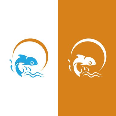 Balık logosu şablonu. Yaratıcı vektör sembolü
