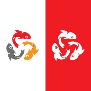 Balık logosu şablonu. Yaratıcı vektör sembolü