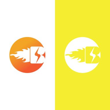 Şimşek şimşeği logo şablonu tasarımı