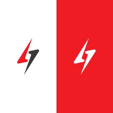 Şimşek şimşeği logo şablonu tasarımı