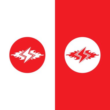 Şimşek şimşeği logo şablonu tasarımı