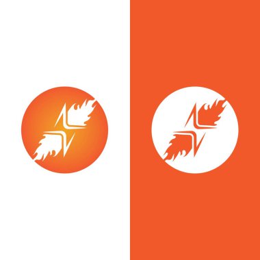 Şimşek şimşeği logo şablonu tasarımı