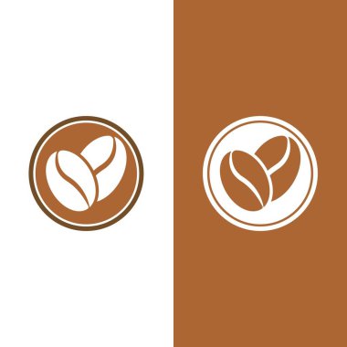 kahve çekirdeği simgesi vektör çizimi şablonu