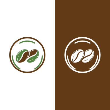kahve çekirdeği simgesi vektör çizimi şablonu